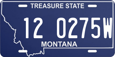 MT license plate 120275W