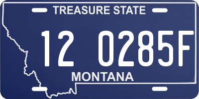 MT license plate 120285F