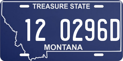 MT license plate 120296D