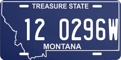 MT license plate 120296W