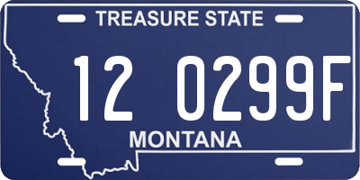 MT license plate 120299F
