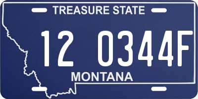 MT license plate 120344F