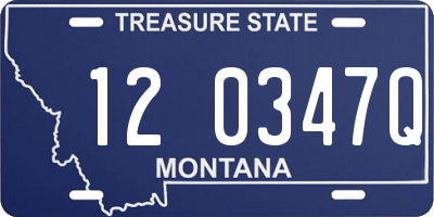 MT license plate 120347Q