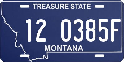 MT license plate 120385F