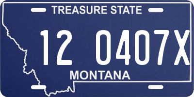 MT license plate 120407X