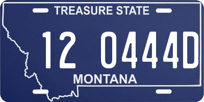 MT license plate 120444D