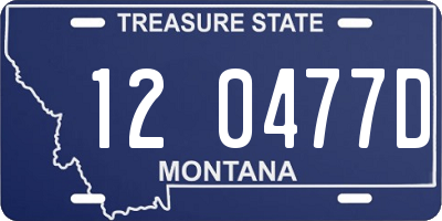 MT license plate 120477D