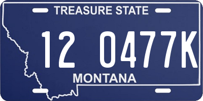 MT license plate 120477K