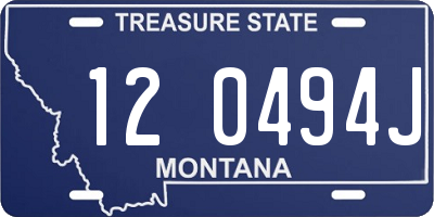 MT license plate 120494J