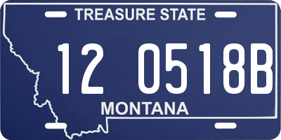 MT license plate 120518B