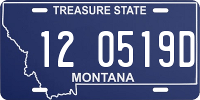 MT license plate 120519D