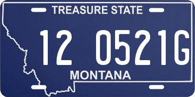 MT license plate 120521G