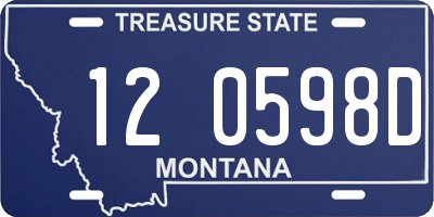 MT license plate 120598D