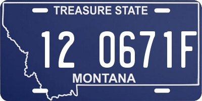 MT license plate 120671F