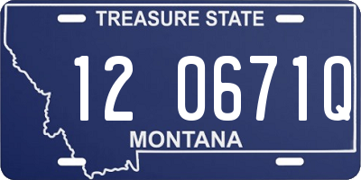 MT license plate 120671Q