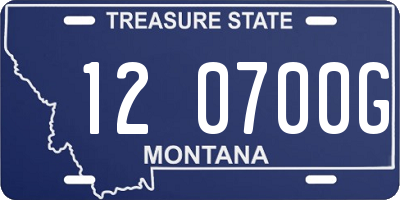 MT license plate 120700G