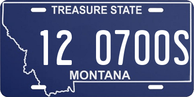MT license plate 120700S