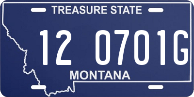 MT license plate 120701G