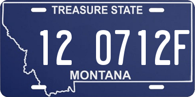 MT license plate 120712F