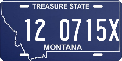 MT license plate 120715X