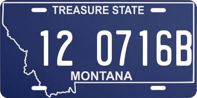 MT license plate 120716B