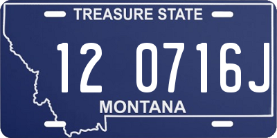 MT license plate 120716J
