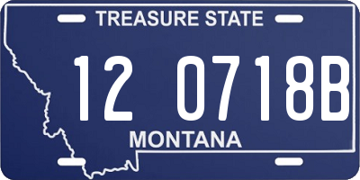 MT license plate 120718B