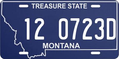 MT license plate 120723D