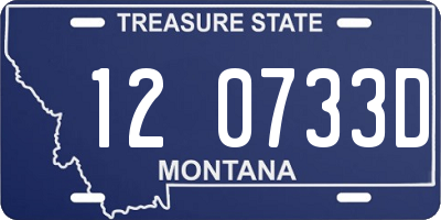 MT license plate 120733D