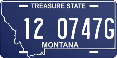 MT license plate 120747G