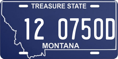 MT license plate 120750D