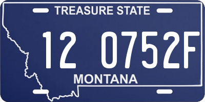 MT license plate 120752F