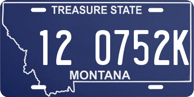 MT license plate 120752K