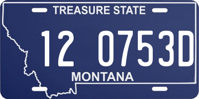 MT license plate 120753D