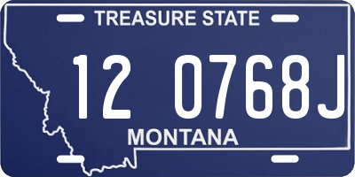 MT license plate 120768J