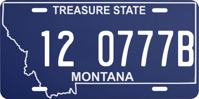 MT license plate 120777B