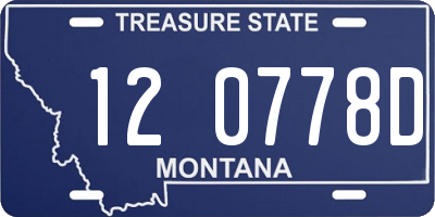 MT license plate 120778D