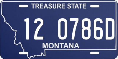 MT license plate 120786D