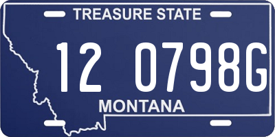 MT license plate 120798G