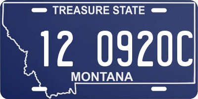 MT license plate 120920C
