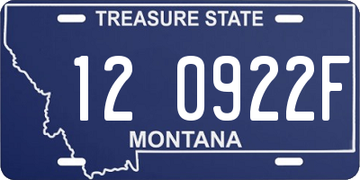 MT license plate 120922F