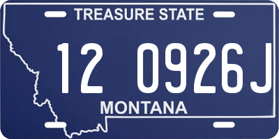 MT license plate 120926J