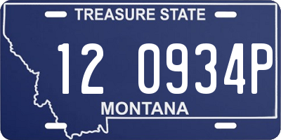 MT license plate 120934P
