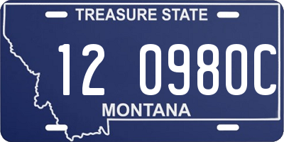 MT license plate 120980C