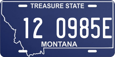MT license plate 120985E