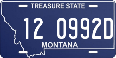 MT license plate 120992D