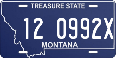 MT license plate 120992X
