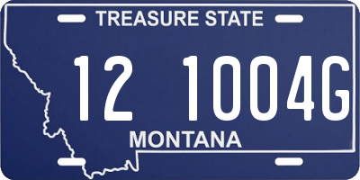 MT license plate 121004G