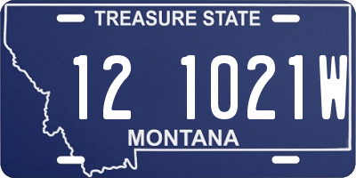MT license plate 121021W