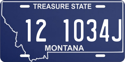 MT license plate 121034J